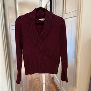 Dress Barn Deep Red Cardigan with Button Accents